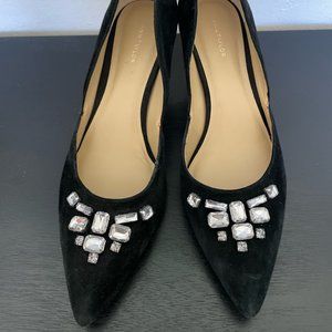 50% OFF SALE!!! ANN TAYLOR - Lillian Jeweled Suede Kitten Heels